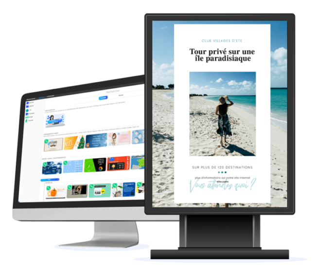 Template vacance logiciel affichage dynamique Pro Display